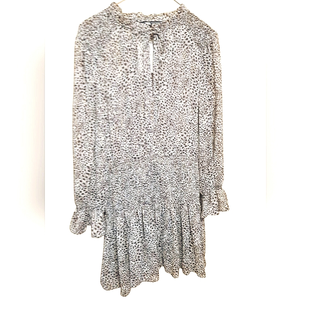 NWT Zara Mini Dress Animal Print Size XL With Metallic Thread